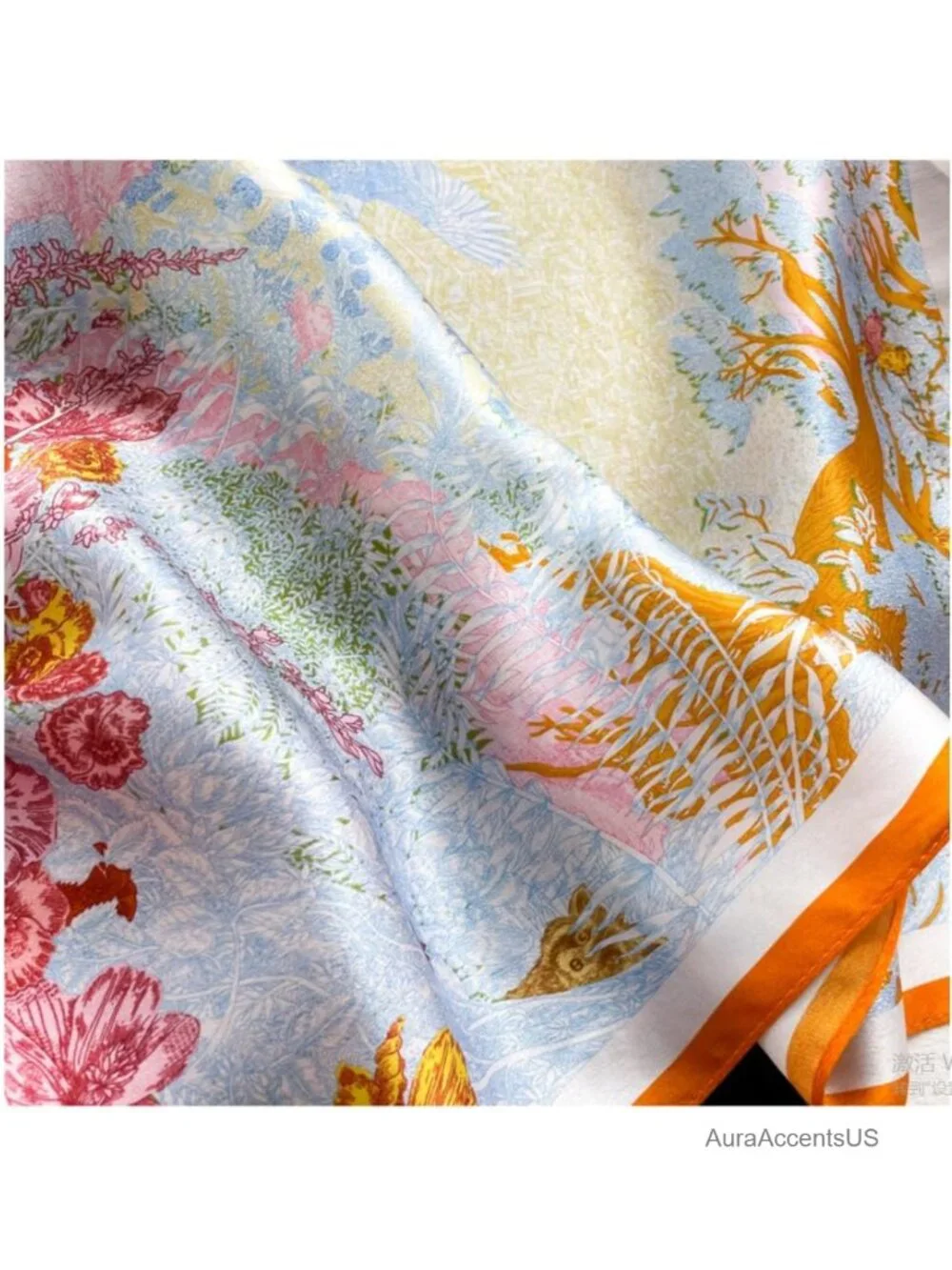 100% Pure Mulberry Silk Square Scarf Lightweight Neck Scarf Gift Packed